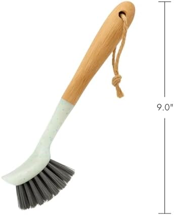 Beille 1pc Dish Brush with 9 Inch Bamboo Handle Household Essentials Cleaning Supplies - Image 2