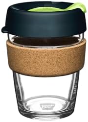 KeepCup Brew Cork, Reusable Glass Tumbler with Natural Cork, Tall Coffee Cup 12oz / 340ml - Deep by KeepCup
