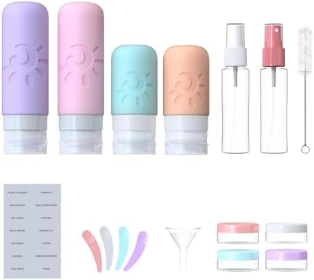 Zafit 18 Pack travel Bottles for Toiletries, TSA Approved Silicone Travel Containers Leak Proof Refillable Travel Accessories for Shampoo Conditioner Lotion Body Wash(Multicolored C) - Image 2