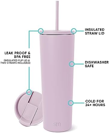 Simple Modern Iced Coffee Tumbler, Insulated | 28oz | Lavender - Image 2
