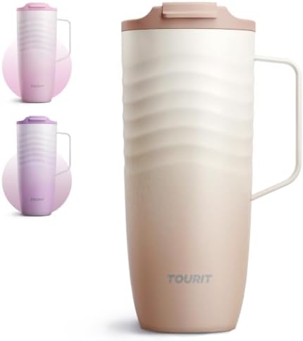TOURIT 20oz Insulated Coffee Mug with Handle, Leak-Proof Travel Tumbler by TOURIT