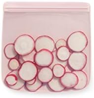 W&P Porter Silicone Reusable Storage Bag, Sandwich (34oz Flat), Blush, Food Storage Container, Microwave and Dishwasher Safe, Easy Cleaning by Unknown