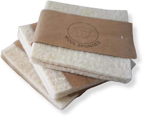 100% Wool Sponge 2 pk - Eco-Friendly & Compostable - Perfect for Kitchen Dishes by Keyaiira
