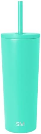 Simple Modern Iced Coffee Tumbler, Insulated | 24oz | Blue by Unknown