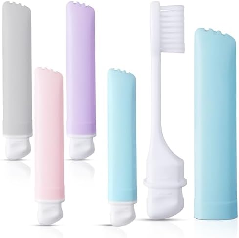Patelai 4 Pcs Travel Toothbrush Mini Foldable with Case,Macaron Color by Patelai