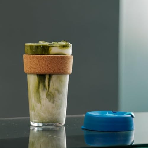 KeepCup Brew Cork, Reusable Glass Tumbler with Natural Cork, Grande Coffee Cup 16oz / 454ml - Deep - Image 2
