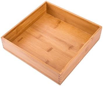 Bamboo Wardrobe Clothes Jewellery Organizer Box Square Oragnizer Boxes Wooden Snack Nut Storage Boxes, Bamboo 8"*8" by Sansnow