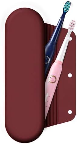 Silicone Electric Toothbrush Travel Case, Manual Toothbrush Travel Cover for Men and Women,Toothbrush Holder for Travel,Gym and More, Fits Most Manual and Electric Toothbrushes - Burgundy by iTokGok