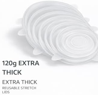 Premium 120g Silicone Stretch Lids, 6 Pack – Extra-Thick Reusable Food Covers – BPA-Free, Airtight & Leak-Resistant - Image 6