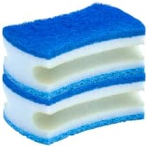 Superio Scrub Sponge with Grip (2 Pack) Heavy Duty Duel Sided Kitchen Sponge Cellulose Kosher Easy to use Dish wash Sponge… (Blue) by Superio