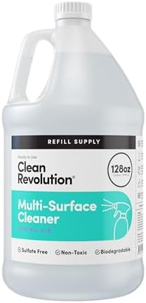 Clean Revolution Multi Surface Cleaner Refill Supply, Non-Toxic, Eco-Friendly & Plant-Based, Ready to Use, Spring Air, 128 Fl Oz (Pack of 4) by CleanRevolution