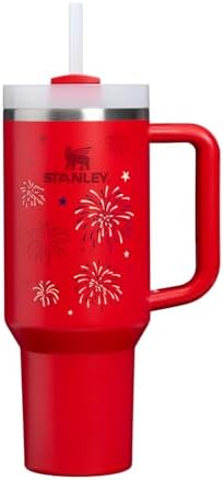 STANLEY Quencher H2.0 Flow State Tumbler, 40 oz, Chili Red Fireworks by Unknown