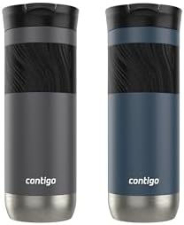 Contigo Byron 2.0 Stainless Steel Travel Mug with SNAPSEAL Lid and Grip, 20 oz, 2-Pack, Sake; Blueberry - Image 2