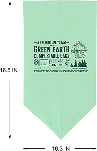 Green Earth Compostable Small Kitchen Food Scrap Trash Bags, Compost Bin Compatible, 2.6 Gallon, 10 Liter, 300-Count, Extra Thick 0.71 Mil, ASTM D6400, BPI (US) & OK Compost Home (EU) Certified - Image 2
