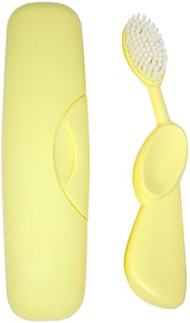 RADIUS Toothbrush Original Big Brush, BPA Free ADA Accepted - Left Hand - Lemon Brush with Lemon Case by RADIUSCorporation