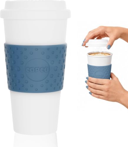 Copco Acadia 16 oz Travel Mug - Insulated Reusable Coffee Tumbler with Double-Walled Plastic, Leak-Proof Lid, BPA-Free - Portable Mug for Hot & Cold Drinks, Cup Holder Friendly (Blue) (Pack of 6) by Copco