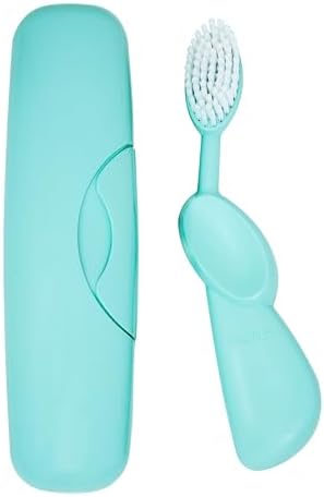 RADIUS Toothbrush Original Big Brush, BPA Free ADA Accepted - Right Hand - Mint Green Brush with Mint Green Case by RADIUSCorporation