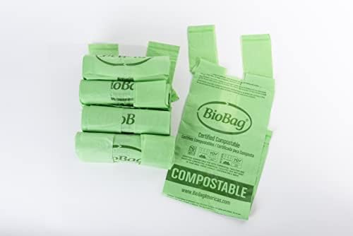2.6 Gallon Compostable Bags with Handles by BioBag, 150 Count, BPI Certified, Meets ASTM D6400 Standards, Made in USA, Easy-Carry Kitchen Bin Liners - Image 3