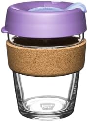 KeepCup Brew Cork, Reusable Glass Tumbler with Natural Cork, Tall Coffee Cup 12oz / 340ml - Moonlight by KeepCup