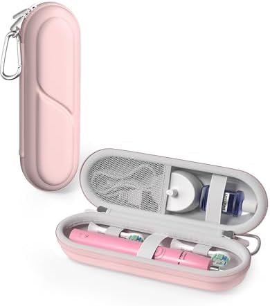 ProCase Toothbrush Travel Case for Oral-B/Oral-B Pro 1000 1500 5000 7000 7500 6000 9600/Philips Sonicare 4100 5100 1100 6100 5300 Oral-B iO Electric Toothbrush Portable Hard Container -Pink by ProCase