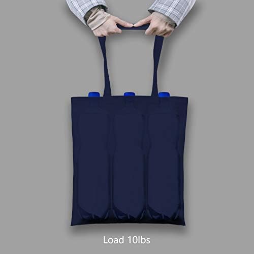 TOPDesign 6-Pack Economical 16"x15" Navy Blue Cotton Tote Bag, Lightweight Medium Reusable Grocery Shopping Cloth Bags, Suitable for DIY, Advertising, Promotion, Gift, Activity - Image 6