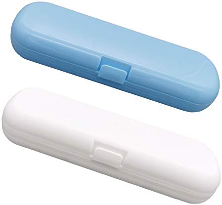 2 Pcs Electric Toothbrush Travel Case, Portable Toothbrush Holder for Oral-B Pro and Other Electric Toothbrush Set by Hovesty (Blue&White) by Hovesty