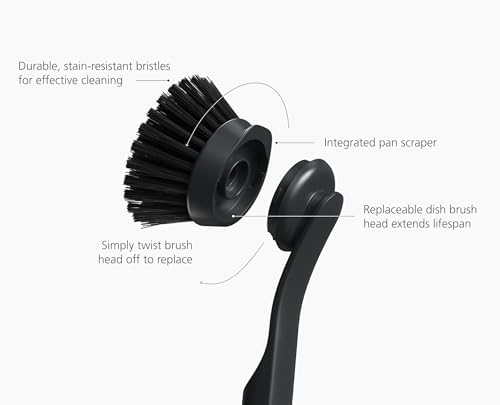 Joseph Joseph SinkTech Dish Brush with Replacement Head, Durable Bristles, Easy to Replace - Image 5