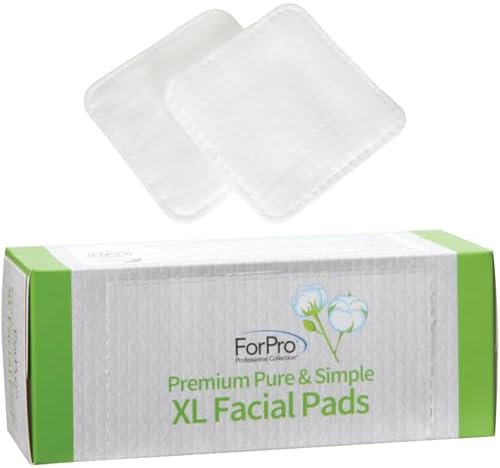ForPro Pure & Simple XL Facial Pads, 60ct, 3"x3", Vegan & Cruelty-Free by ForProProfessionalCollection