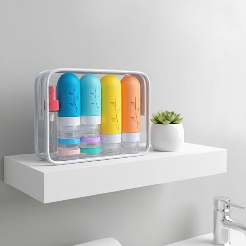 DEPOZA 16-Pack Travel Bottles for Toiletries with Clear Bag, White - Image 2
