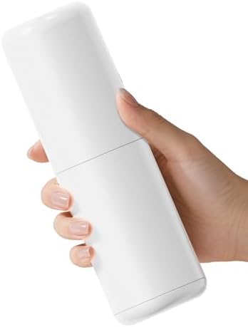 Toothbrush Holder Travel – Portable Toothpaste and Tooth Brushes Case for Traveling with Rinse Cup, Leak-Proof Cover for On-The-Go Oral Care (White) by Unknown