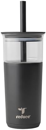 REDUCE Aspen - 20oz Vacuum Insulated Glass Tumbler - Extra Wide Straw & Lid by Reduce