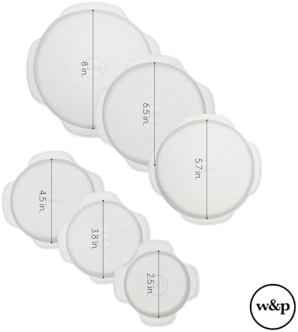 W&P Reusable Silicone Stretch Lid, Set of 6 Circular Lids, Dishwasher Safe, Freezer Safe, LFGB/Premium Materials, Microwave Safe, Clear - Image 6