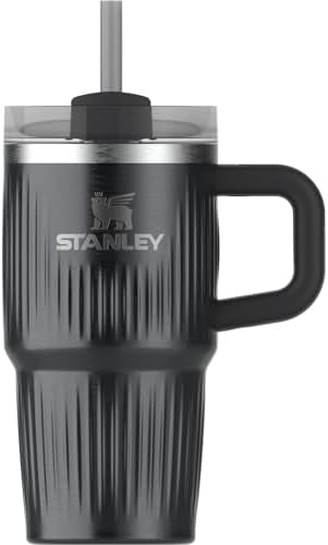 STANLEY Quencher H2.0 Tumbler with Handle and Straw 20 oz | Flowstate 3-Position Lid | Cup Holder Compatible for Travel | Insulated Stainless Steel Cup | BPA-Free | Fluted Black by Unknown