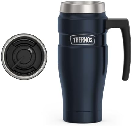 THERMOS Stainless King Travel Mug with Handle, 16oz, Midnight Blue by Thermos