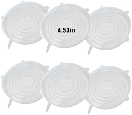 Silicone Stretch Lids, 6 Pcs, 4.53in by Zisqerts