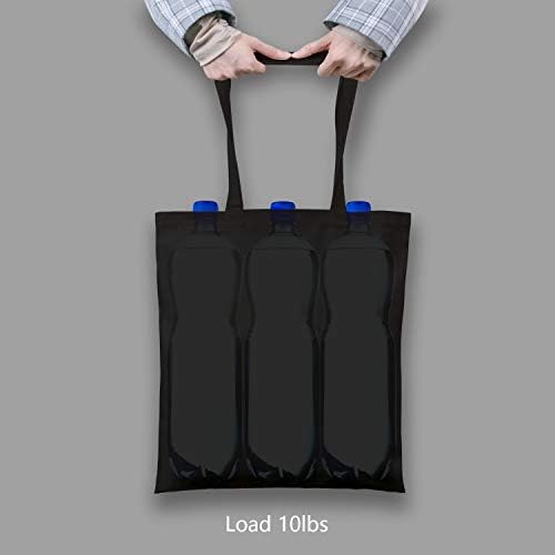 TOPDesign 6-Pack Economical 16"x15" Black Cotton Tote Bag, Lightweight Medium Reusable Grocery Shopping Cloth Bags, Suitable for DIY, Advertising, Promotion, Gift, Activity - Image 2
