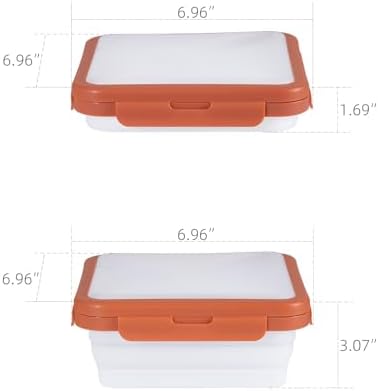 Reusable Silicone Food Storage Container with Lid Avocado Saver(6.5 cups/0.4 gal), Onion Keeper, Foldable Silicone Kitchen Organizers for Fridge - Image 6