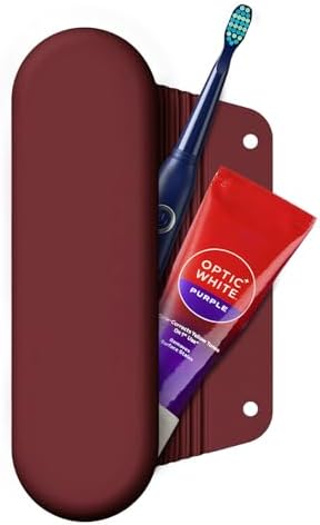 Silicone Electric Toothbrush Travel Case, Manual Toothbrush Travel Cover for Men and Women,Toothbrush Holder for Travel,Gym and More, Fits Most Manual and Electric Toothbrushes - Burgundy - Image 2