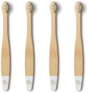 Wild & Stone Organic Baby Bamboo Toothbrushes | 4 Pack | Soft Bristles | 100% Compostable Handle | BPA Free | Vegan Baby Toothbrushes (White) - Image 5