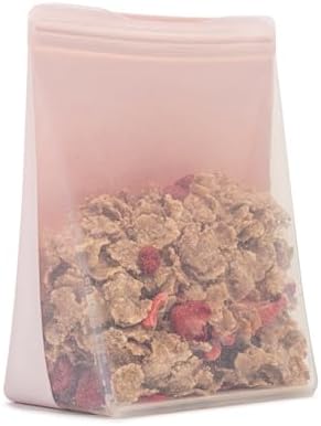 W&P Porter Silicone Reusable Storage Bag, Sandwich (50oz Stand-Up), Blush, Food Storage Container, Microwave and Dishwasher Safe, Easy Cleaning by Unknown