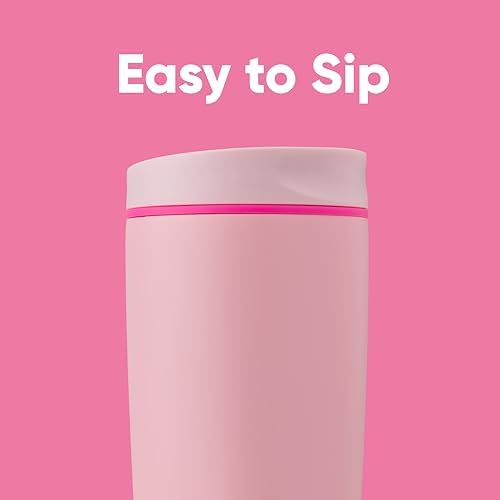 Owala SmoothSip Slider Insulated Stainless Steel Coffee Tumbler, Reusable Iced Coffee Cup, Hot Coffee Travel Mug, BPA Free 20 oz, Pucker Up - Image 2