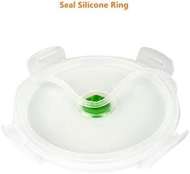 CARTINTS Green Silicone Collapsible Food Storage Containers-Prep/Storage Bowls with Lids - Round Silicone Food Storage Containers - Microwave and Freezer Safe 3Pack - Image 5