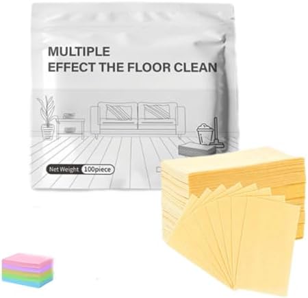 100 Piece Floor Cleaning Tablets Multi-Surface Cleaner, Multi-Surface Floor Cleaner Sheets for Wood, Tile, Marble & Composite Floors (Yellow) by cooluder