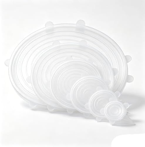 6 pcs Silicone Stretch lids set(6 Sizes,white) by JYYHSF