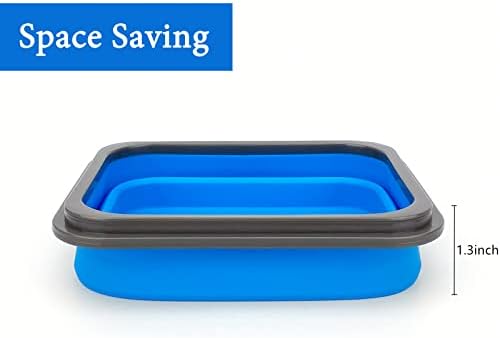Small Silicone Collapsible Snacks Container with lid and 2 in 1 Spoon & Fork, Food Grade Silicone Bento Lunch Container, For Leftovers Meal Prep, Microwave/Freezer/Dishwasher Safe, 700ml - Image 6