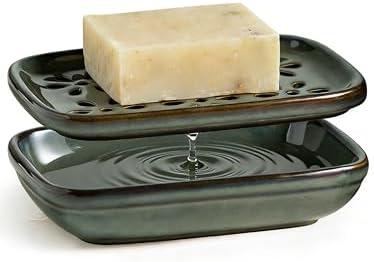 Miamolo Soap Dish for Shower, Bar Soap Holder 2 Layer Draining, Mess-Free by Miamolo