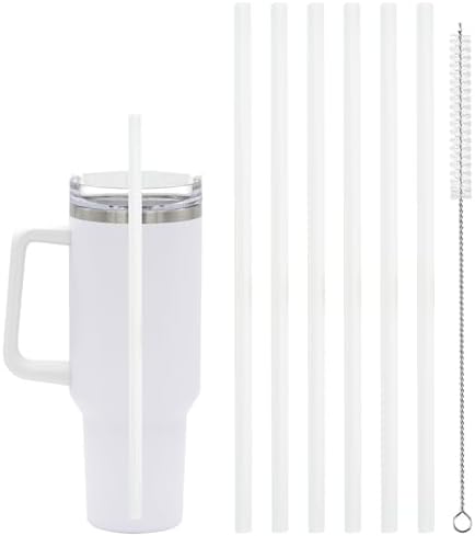 6 Pcs Replacement Straw for Stanley Adventure Quencher 40 oz 30 oz Cup Tumbler,Straws with Cleaning Brush for Stanley Accessories by CXLL