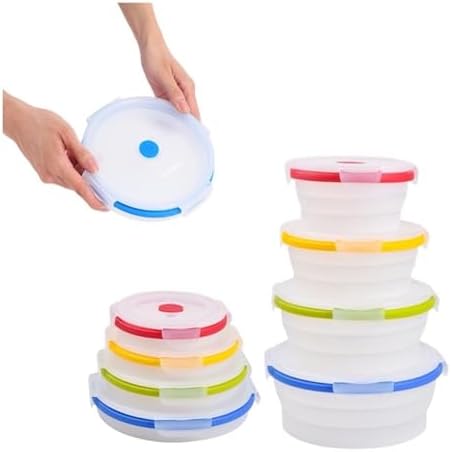 ECOBERI Collapsible Food Storage Containers with Lids, 4 Piece, 14-40 oz by SmartDesignForEverydayLife