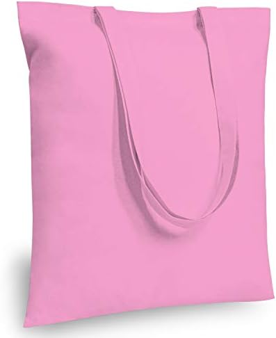 TOPDesign 6-Pack Economical 16"x15" Baby Pink Cotton Tote Bag, Lightweight Medium Reusable Grocery Shopping Cloth Bags, Suitable for DIY, Advertising, Promotion, Gift, Activity by TOPDesign