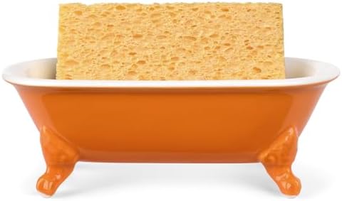 6.5" Mini Clawfoot Bathtub Soap Dish,Bar Soap Holder,Tangerine - Image 3